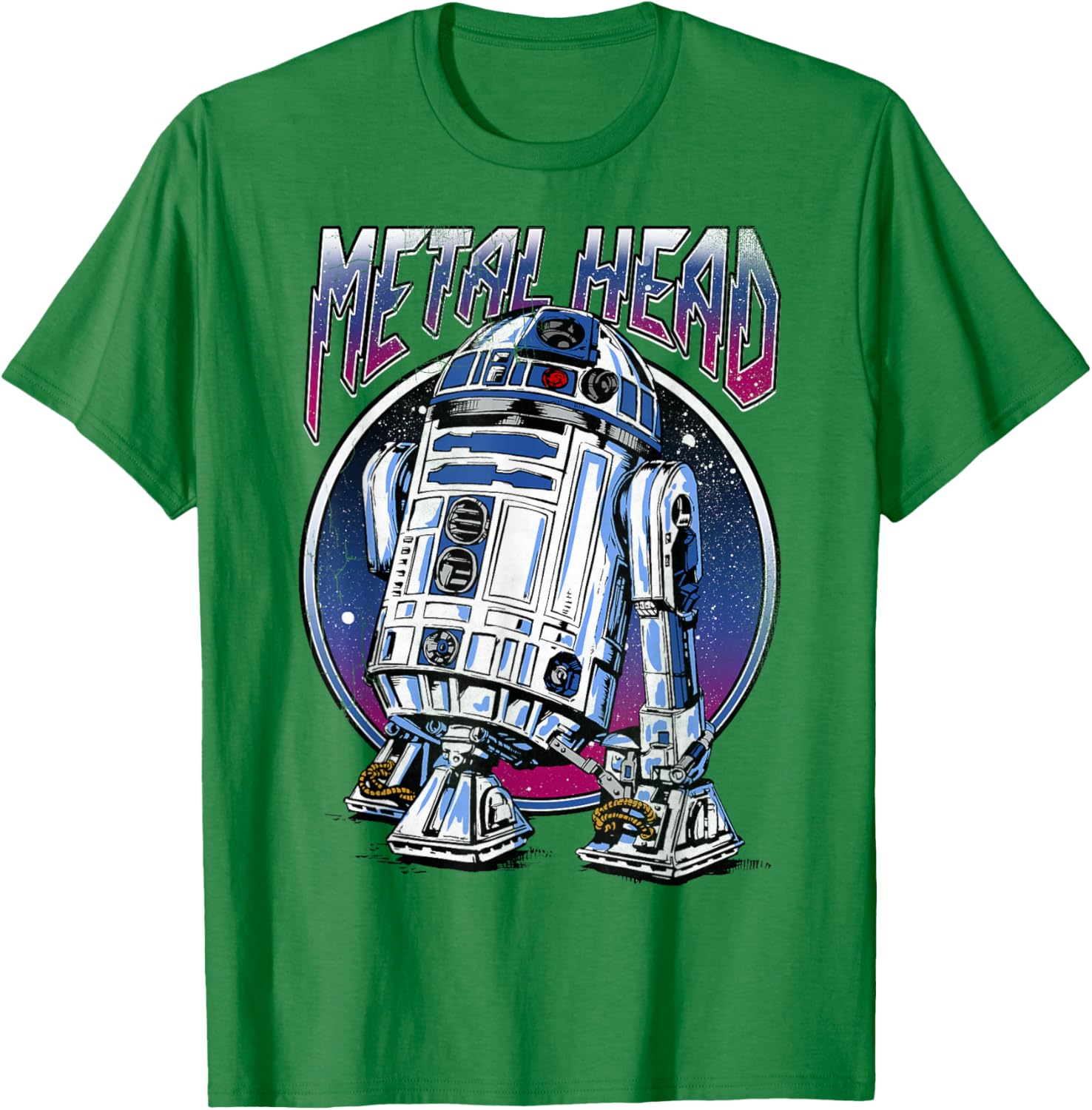 Vintage Star Wars R2D2 Metal Head T-Shirt for Disney Fans - 16