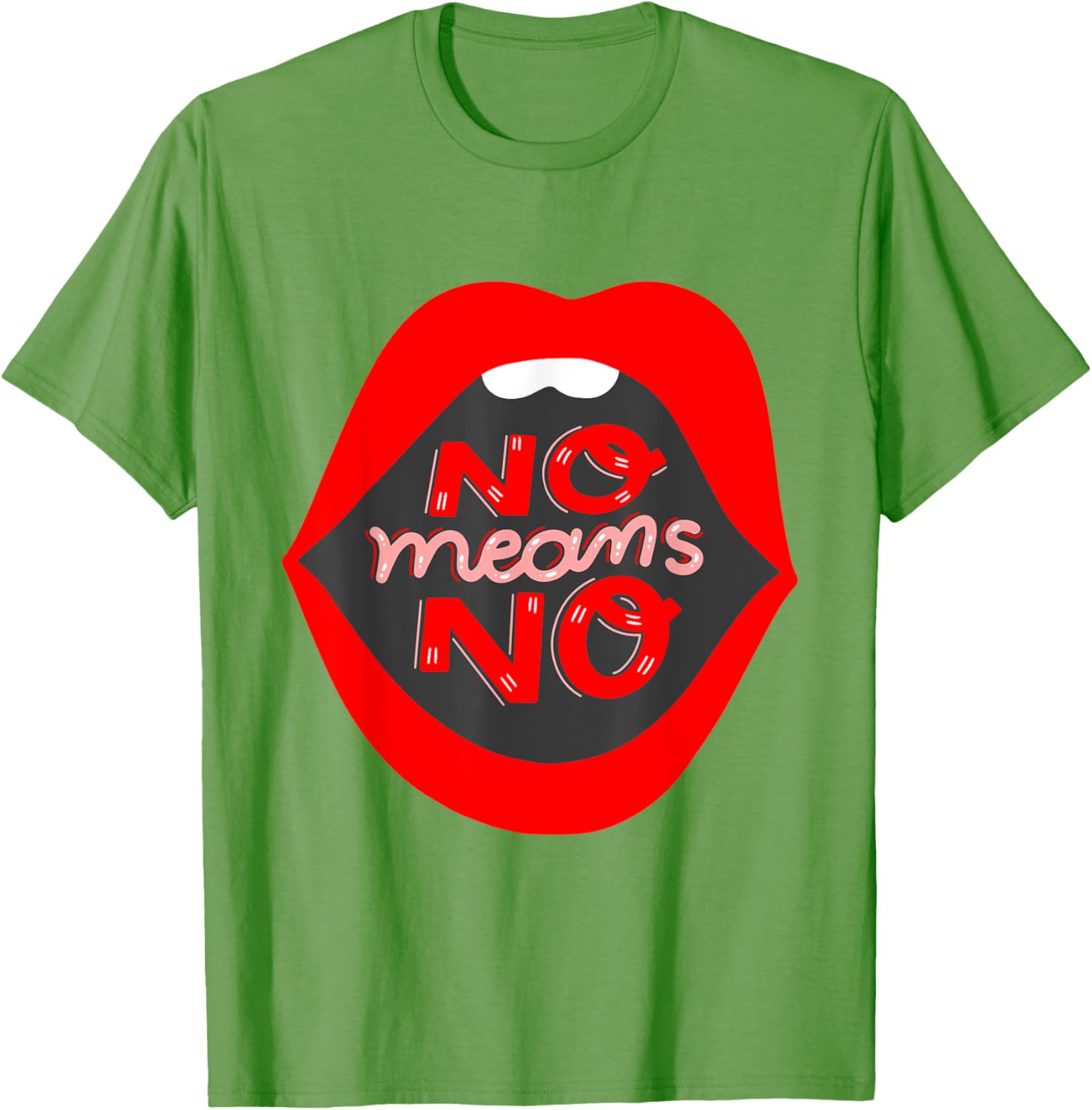 Retro Feminist No Means No Consent Pop Art Lips T-Shirt for Awareness - 11
