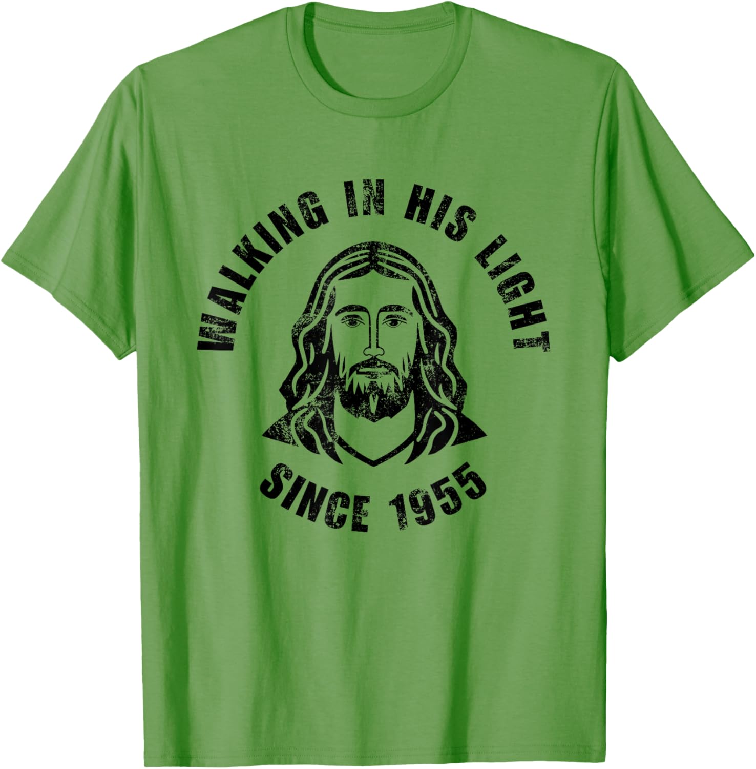 Walking In His Light Since 1955 Christian Quote T-Shirt for Positivity - 1
