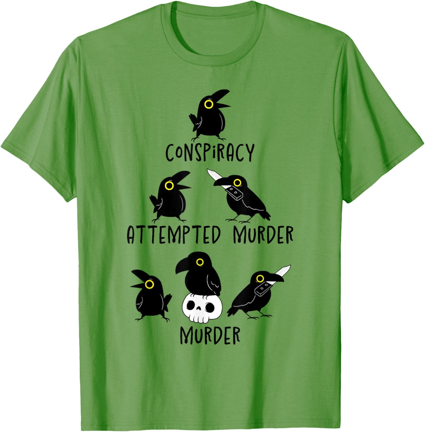 Sarcastic Nature Crows Attempted Murder Camping T-Shirt for Fun Lovers - 1