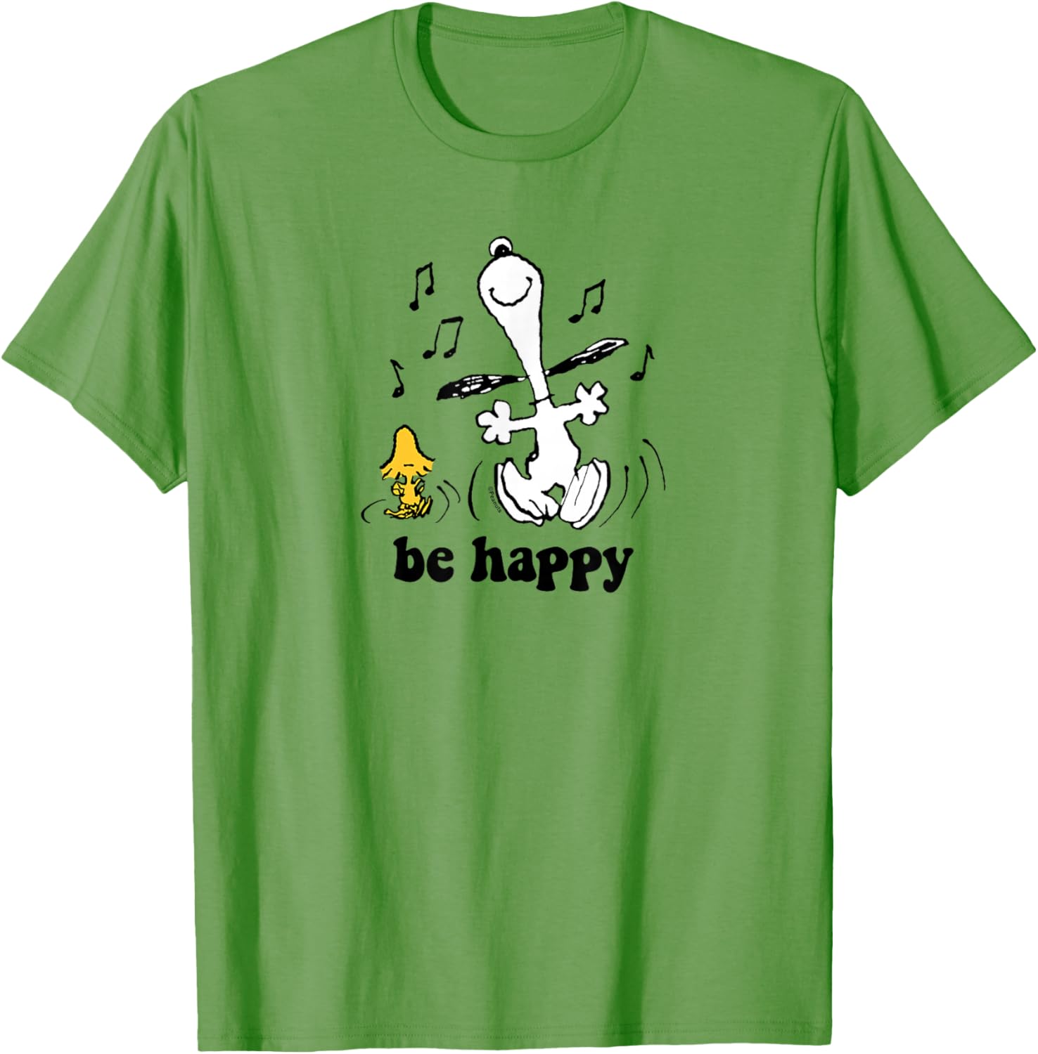 Peanuts Snoopy Woodstock Be Happy Dance T-Shirt Fun Graphic Tee - 2