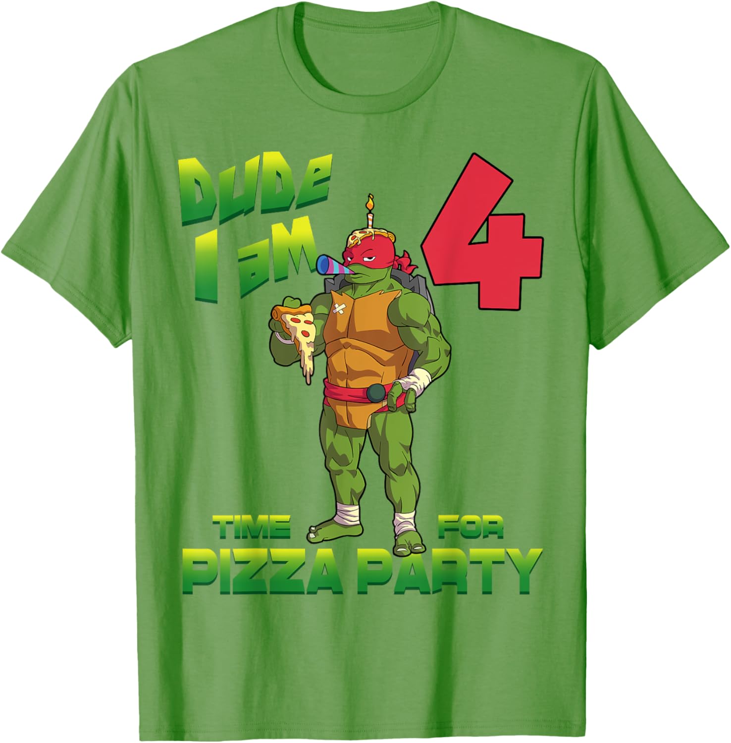 TMNT Raph Pizza Birthday Party T-Shirt for 4 Year Olds - Fun Kid's Clothing - 12