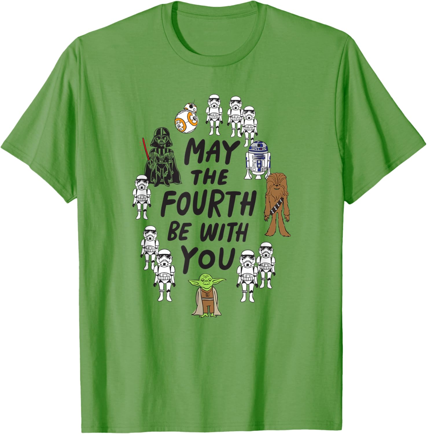 Star Wars Boys May the Fourth Doodle Characters T-Shirt in White Small - 5