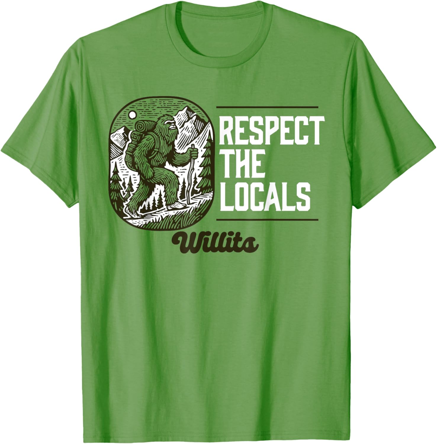 Willits Respect the Locals Bigfoot Hiking T-Shirt for Outdoor Lovers - 3
