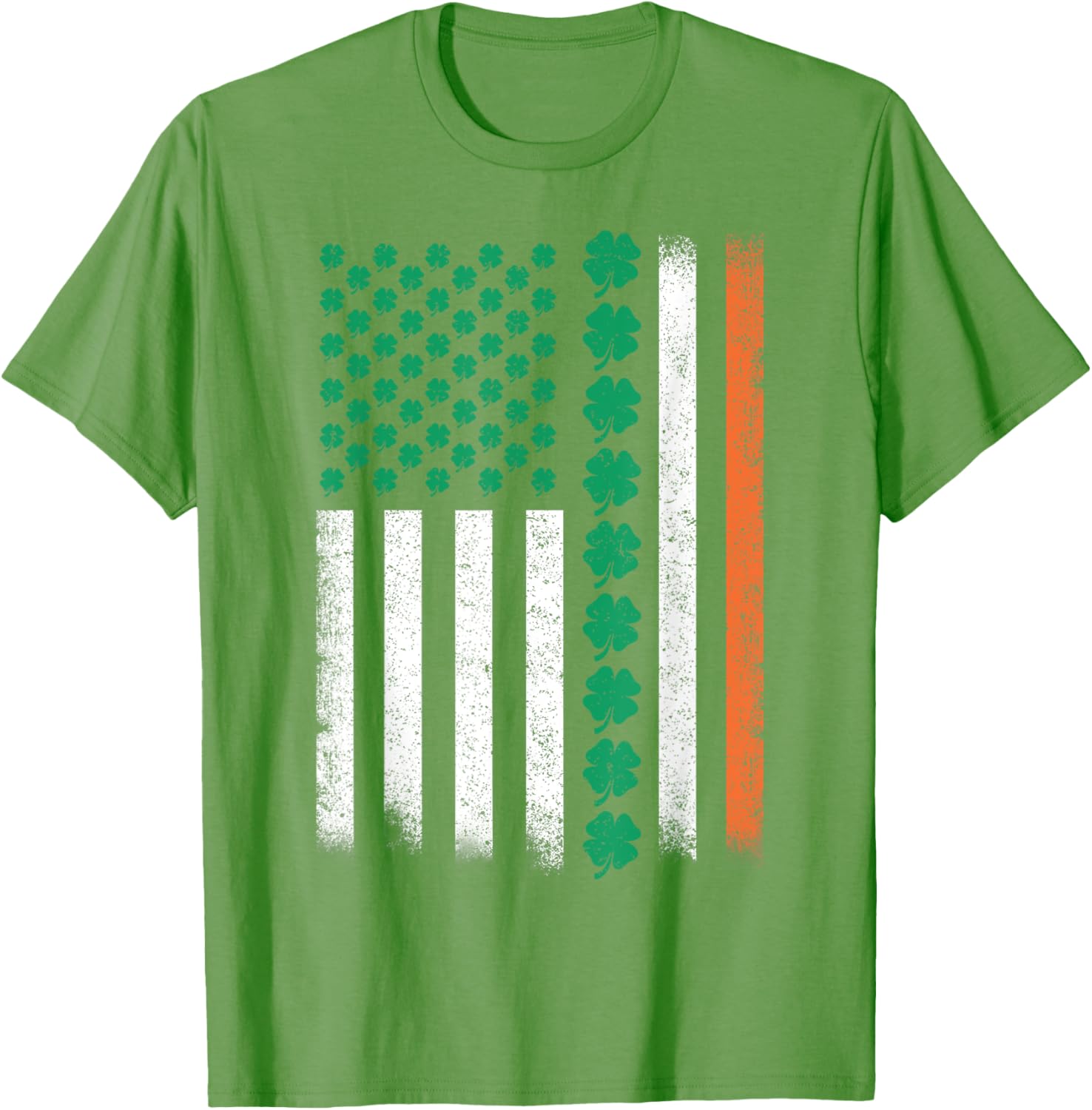 Vintage American Flag St Patricks Day Lucky Shamrock T-Shirt for All - 7