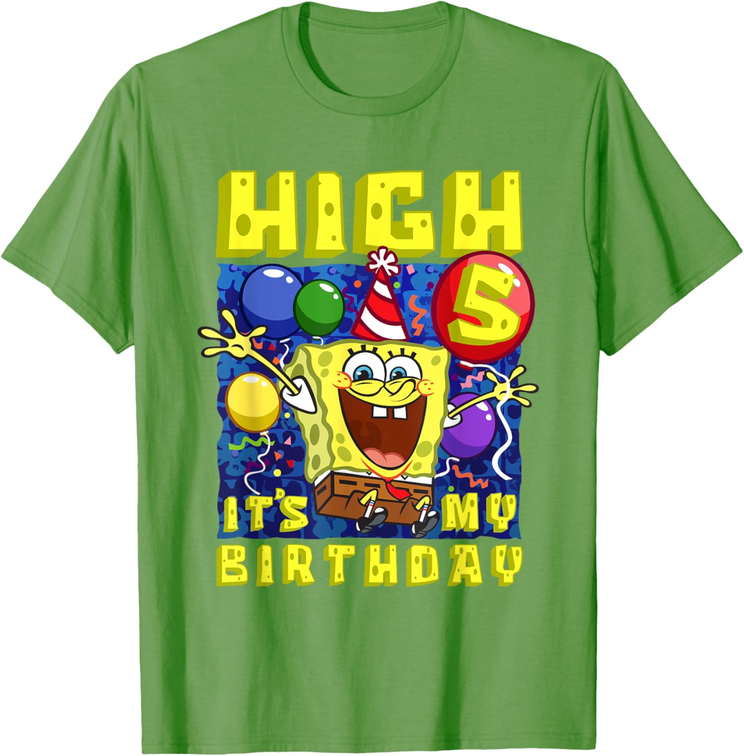 SpongeBob SquarePants Birthday T-Shirt for Boys and Girls Age 5 - 14