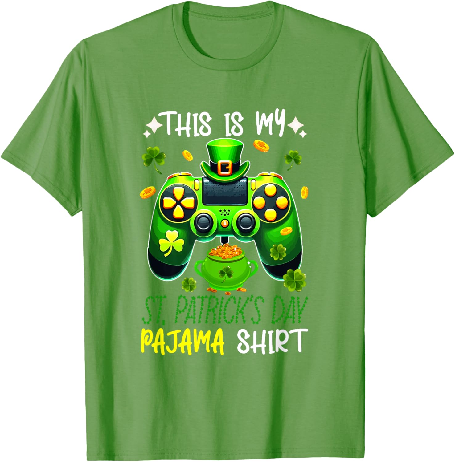St. Patrick's Day Gamer T-Shirt - Fun Pyjama Shirt for Gaming Enthusiasts - 17