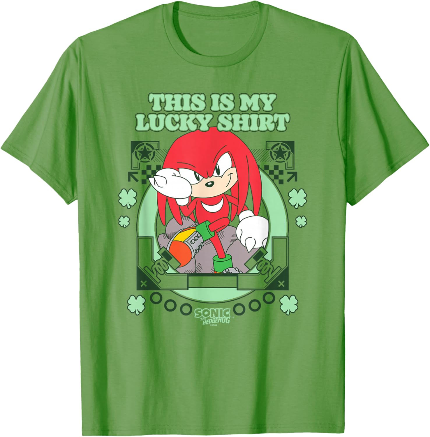Sonic The Hedgehog Lucky Shirt with Happy Knuckles Graphic T-Shirt - 2