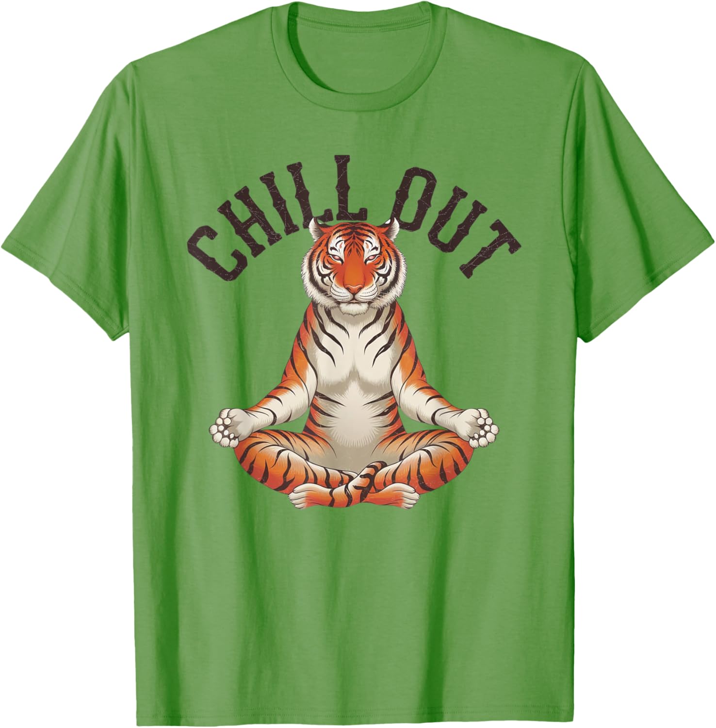 Tiger Chill Out Vintage Yoga T-Shirt for Fun Meditation Lovers - 11