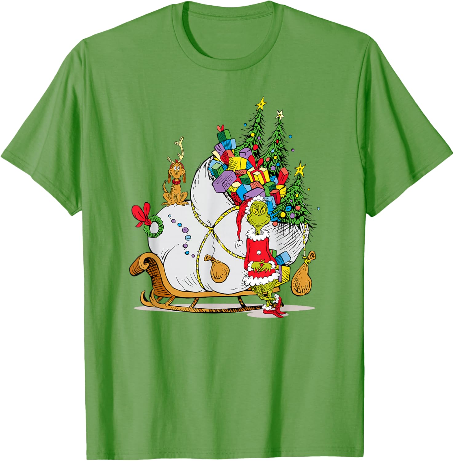 Dr. Seuss Grinch Sleigh T-Shirt - Fun Christmas Apparel for Everyone - 11