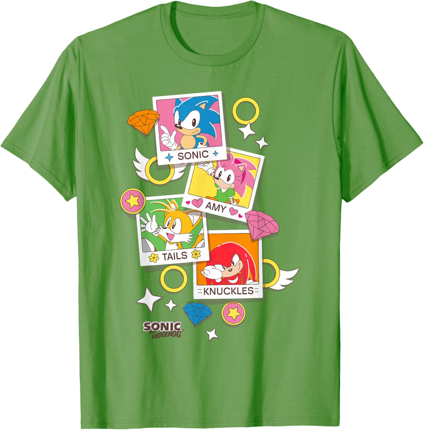 Sonic The Hedgehog Polaroid T-Shirt with Big Chest Logo for Fans - 1