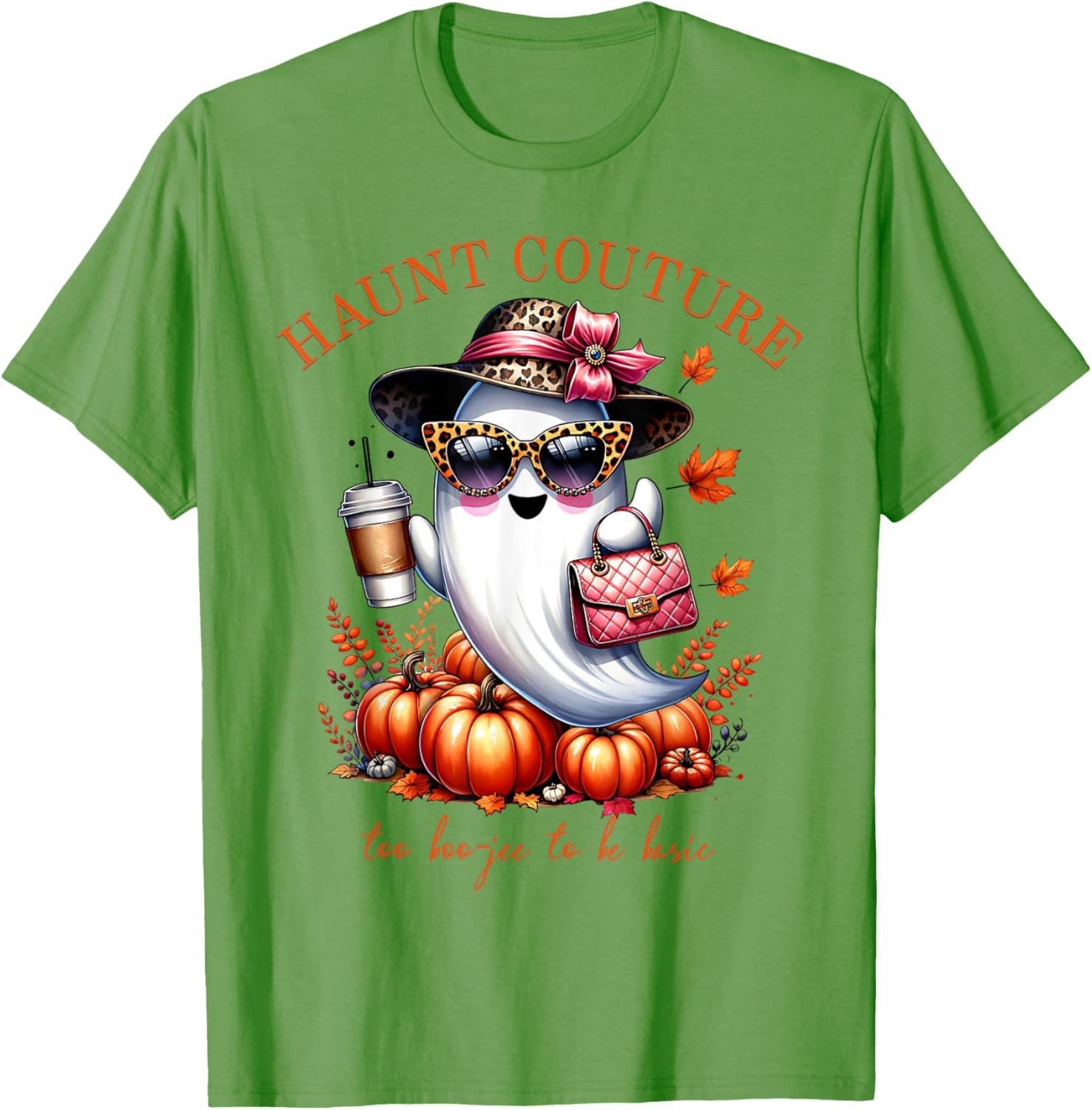 Haunt Couture Too Boojee to be Basic Funny Ghost Halloween T-Shirt - 14