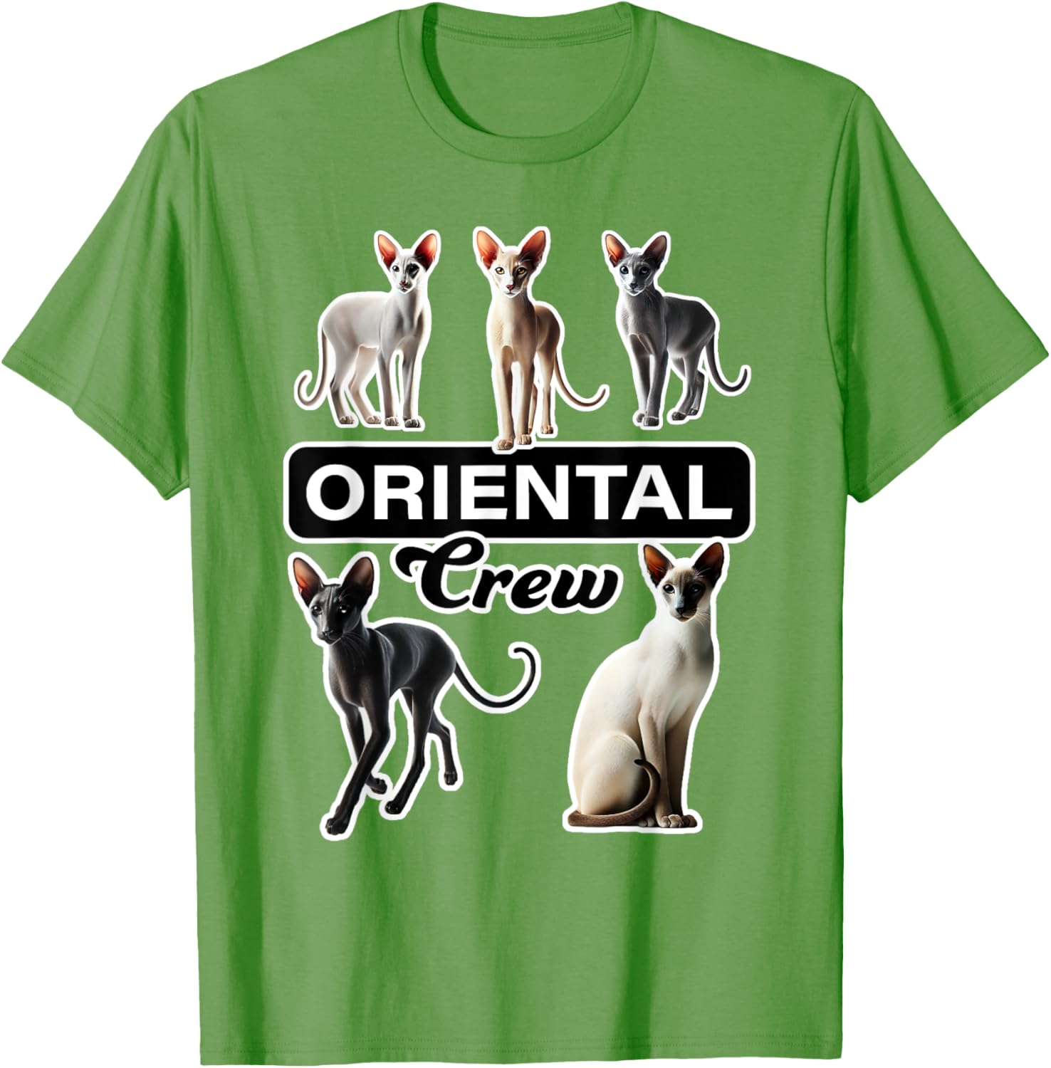 Oriental Cat Crew T-Shirt for Cat Lovers - Stylish and Comfortable Wear - 16