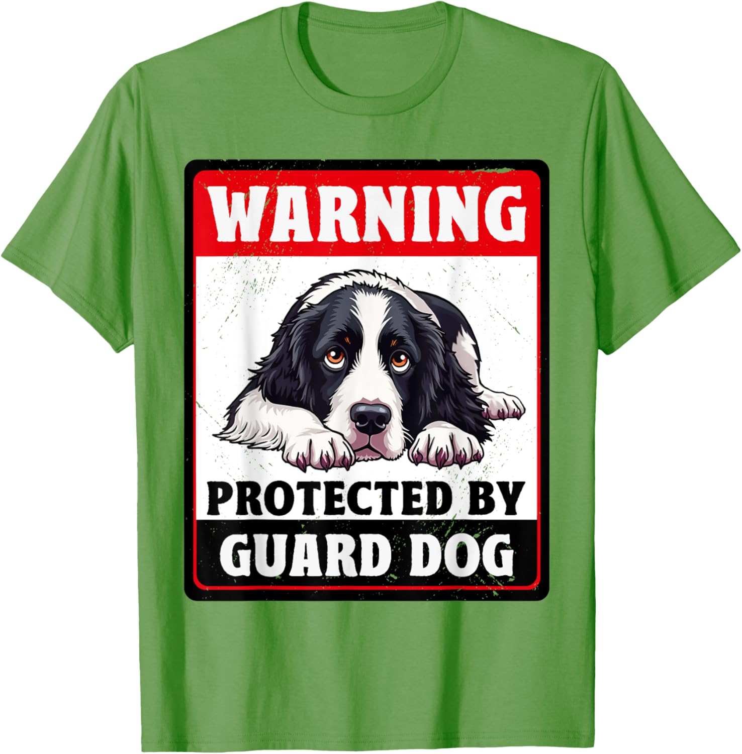 Warning Protected by English Springer Spaniel Guard Dog T-Shirt - 5