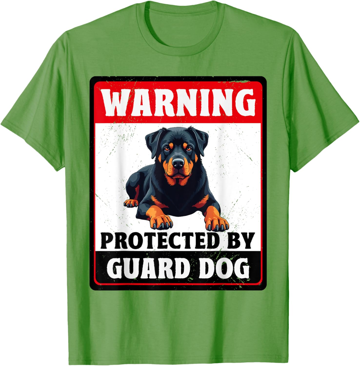 Warning Protected By Rottweiler Guard Dog T-Shirt for Dog Lovers - 9