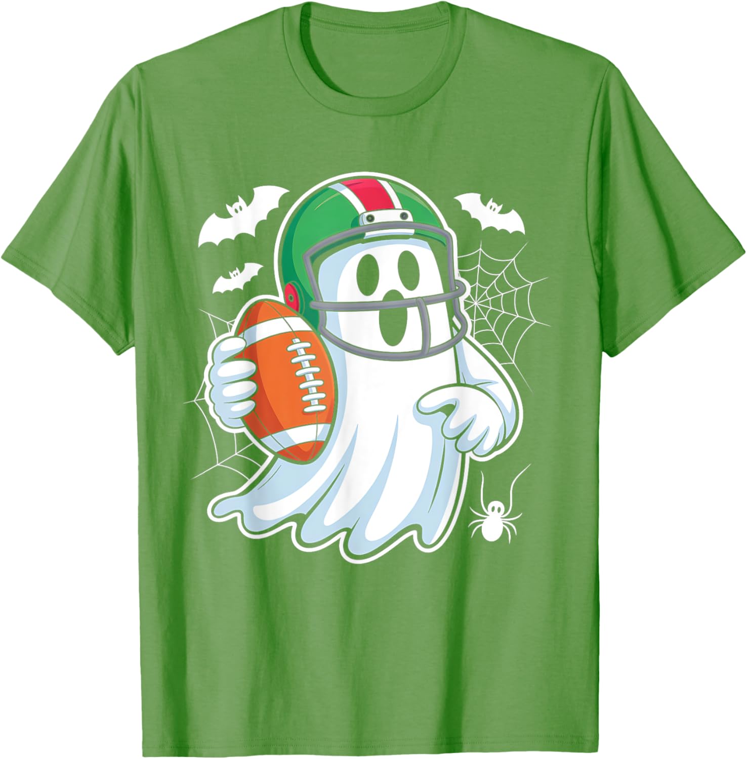 Funny Boo Ghost Playing Football Halloween T-Shirt for Spooky Fun - 2