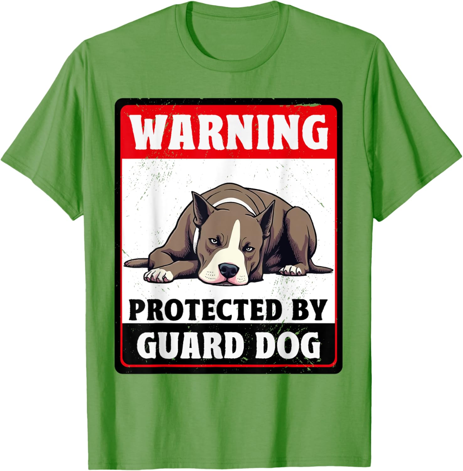 Warning Protected American Staffordshire Terrier Guard Dog T-Shirt - 1