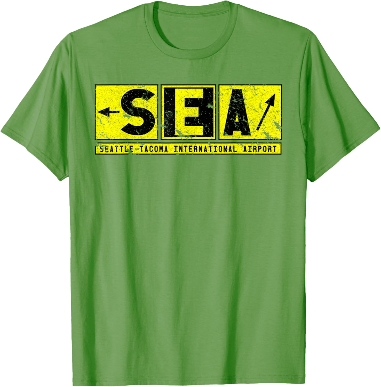 Vintage SEA Seattle Tacoma Airport Taxiway Sign Pilot T-Shirt - 2