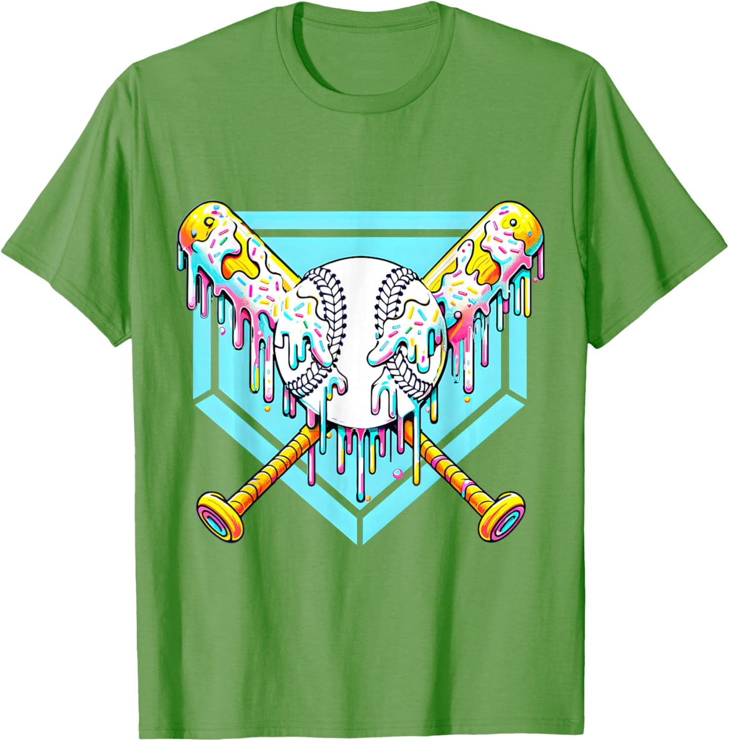 Youth Baseball Drip Ice Cream T-Shirt Fun Apparel for Young Athletes - 15