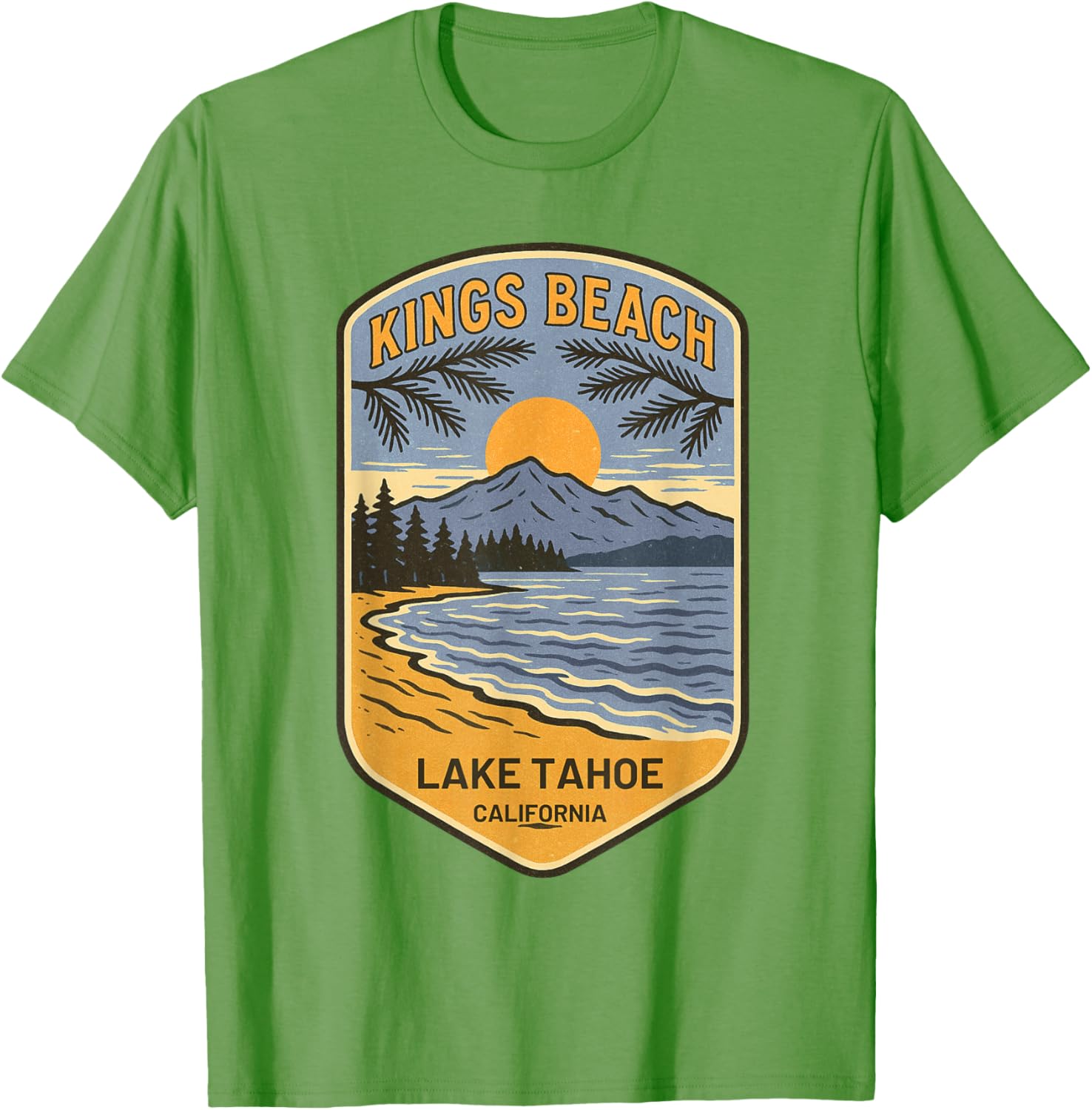 Retro Kings Beach Lake Tahoe T-Shirt Vintage Art Souvenir Apparel - 19