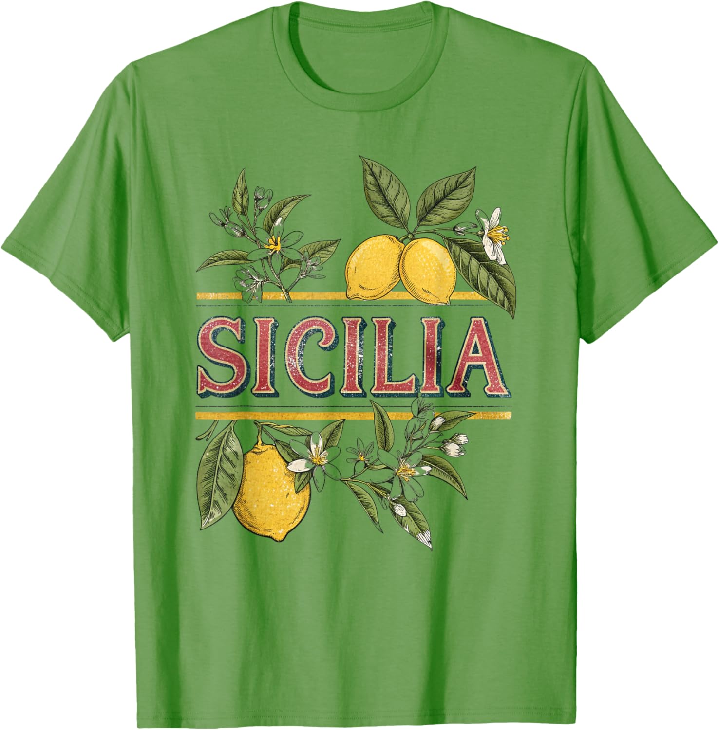 Sicilian Lemons Vintage T-Shirt | Italian Heritage Graphic Tee - 4