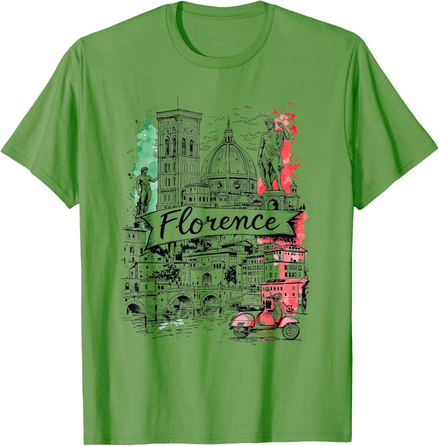 Vintage Florence Italy Art T-Shirt Souvenir for Travel Lovers - 9
