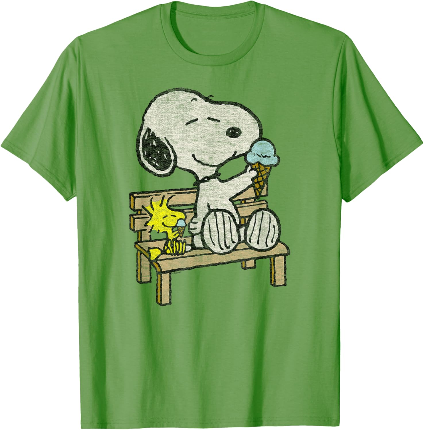 Snoopy and Woodstock Bench T-Shirt - Adorable Peanuts Apparel for Fans - 9