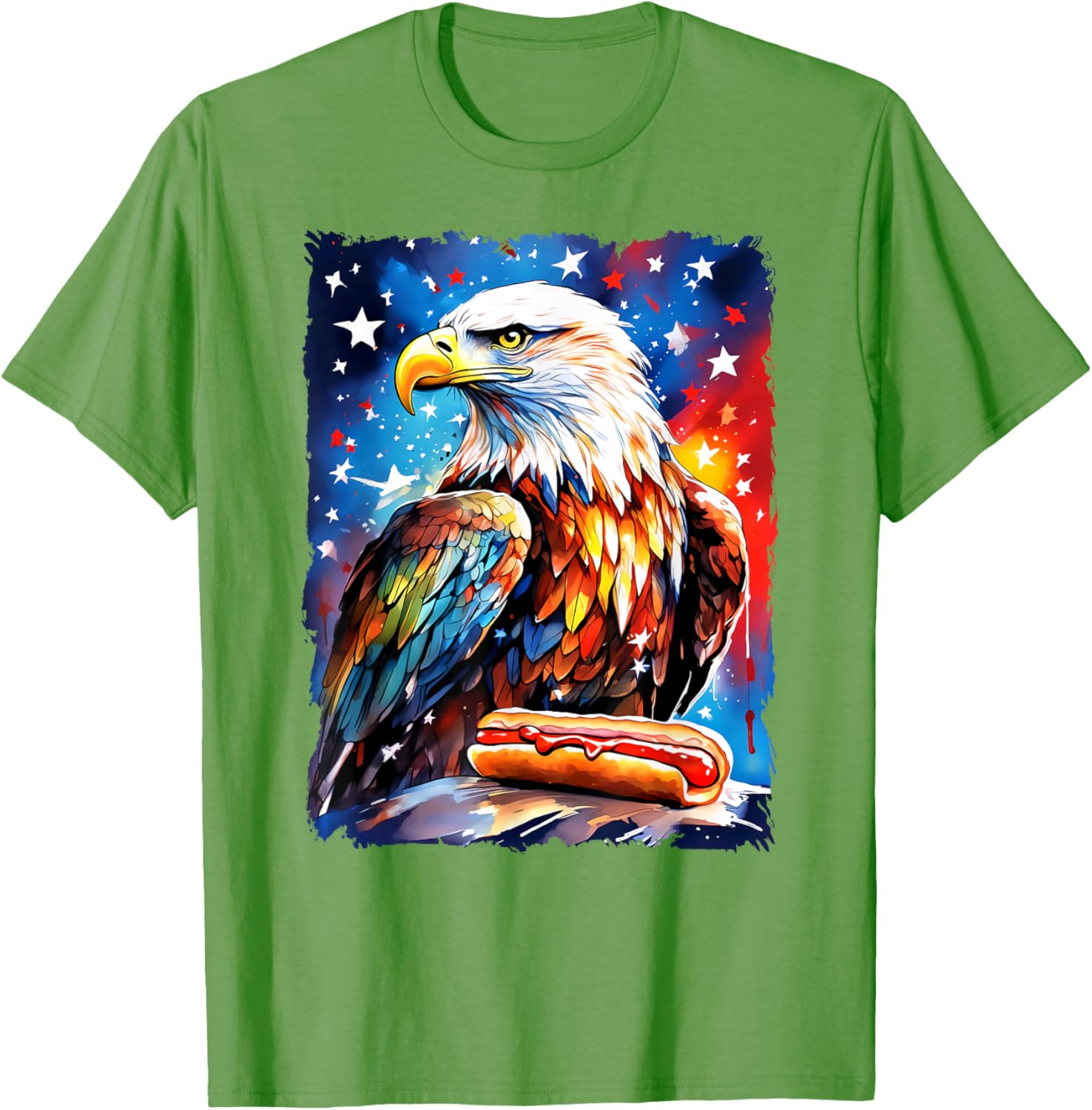 Patriotic 4th of July T-Shirt with Hotdog and Eagle Design for All Ages - 27