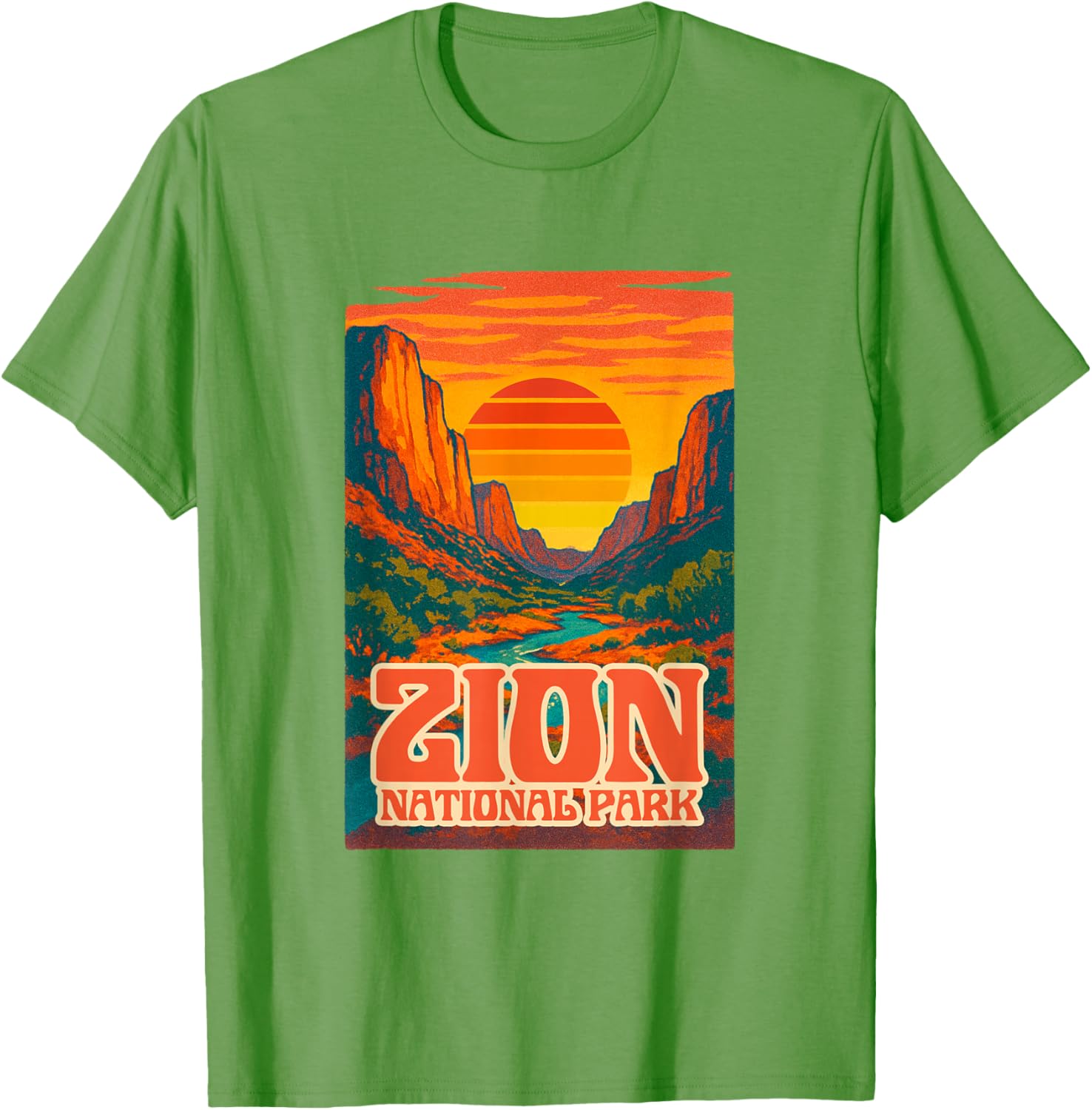 Utah Zion National Park Retro Sunset T-Shirt for Outdoor Lovers - 19