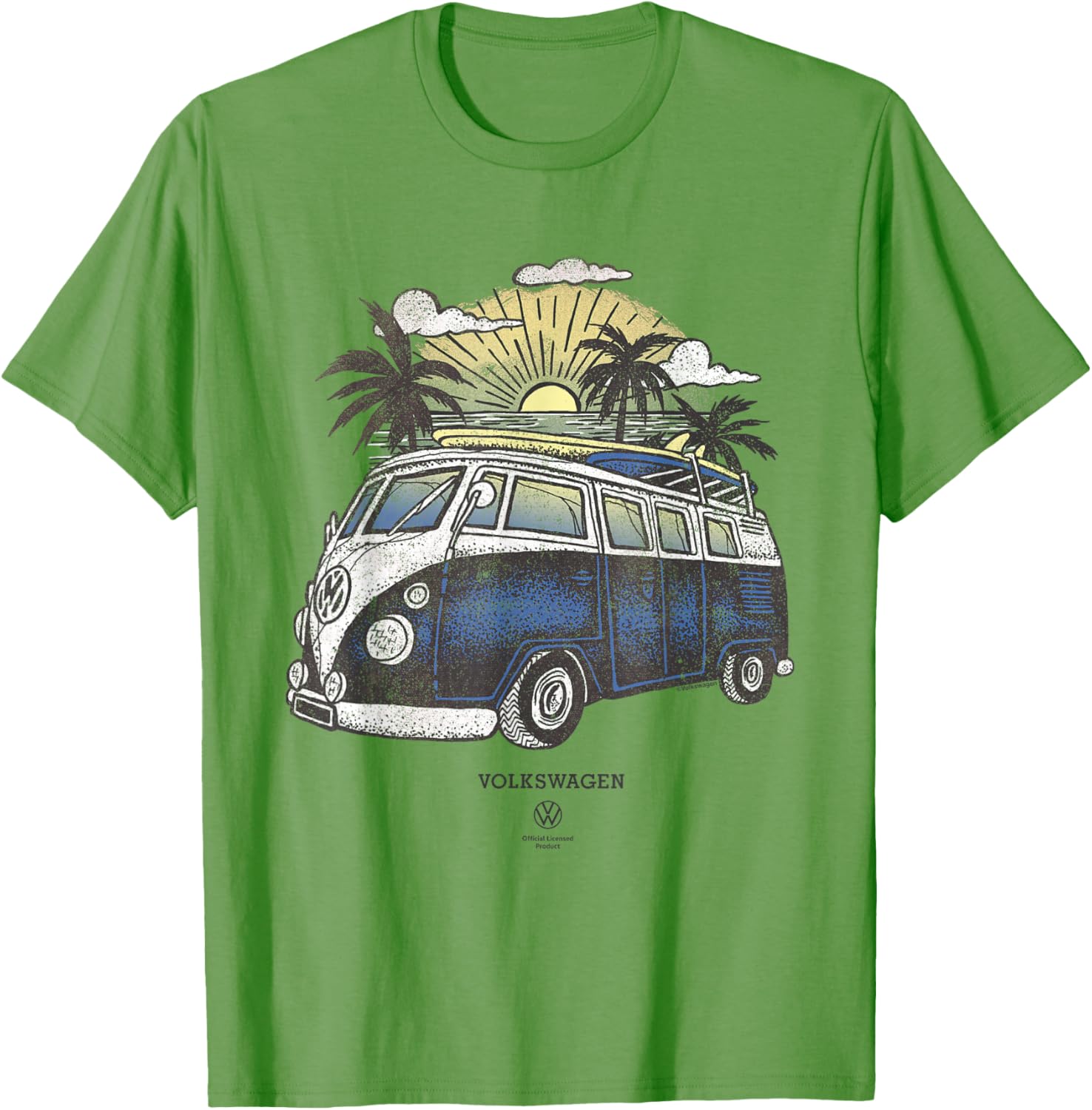 Volkswagen Type 2 T1 Campervan Beach Sketch T-Shirt for Adventure Lovers - 4