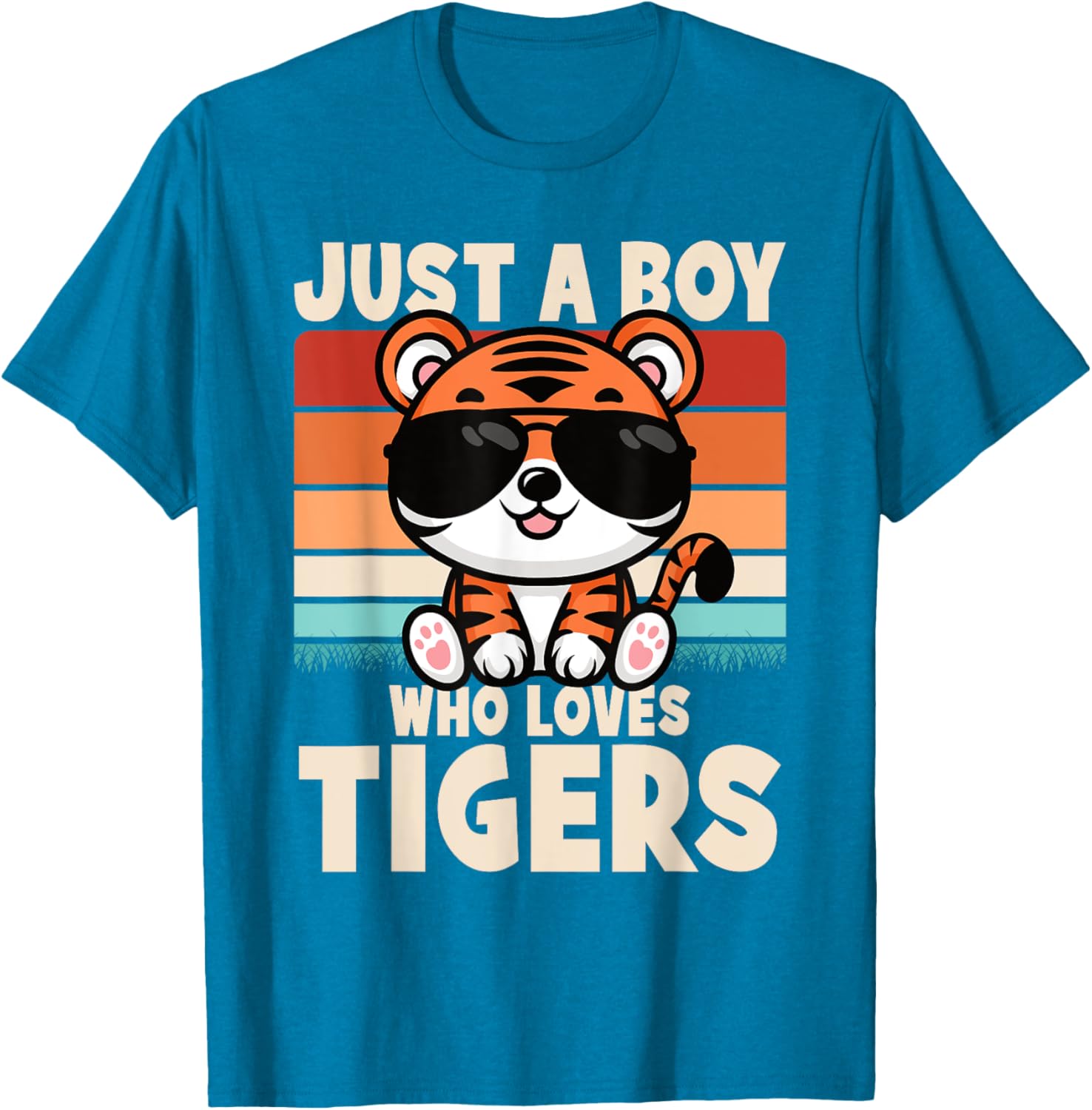 Retro Just A Boy Who Loves Tigers Kids T-Shirt for Wild Animal Fans - 15
