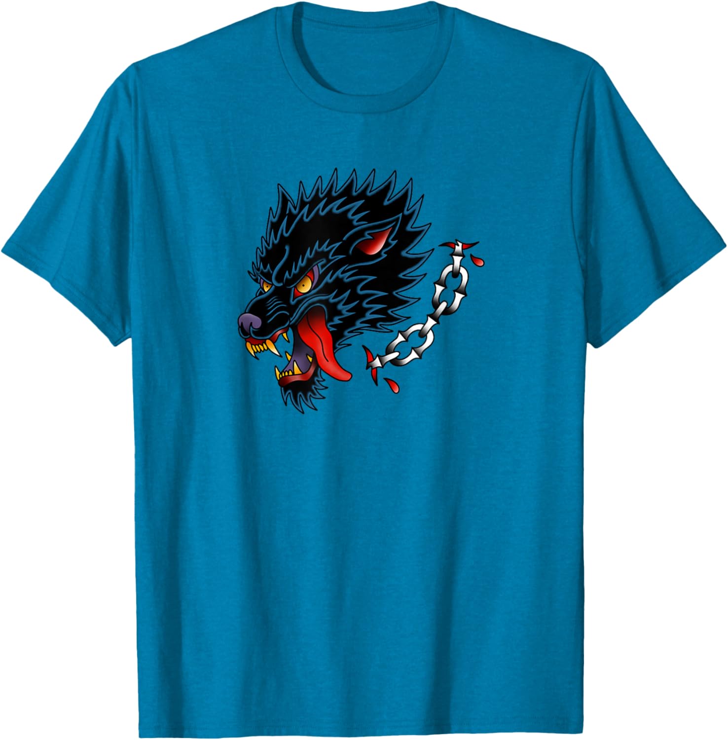 Old School Wolf Tattoo Design T-Shirt for Stylish Animal Lovers - 19