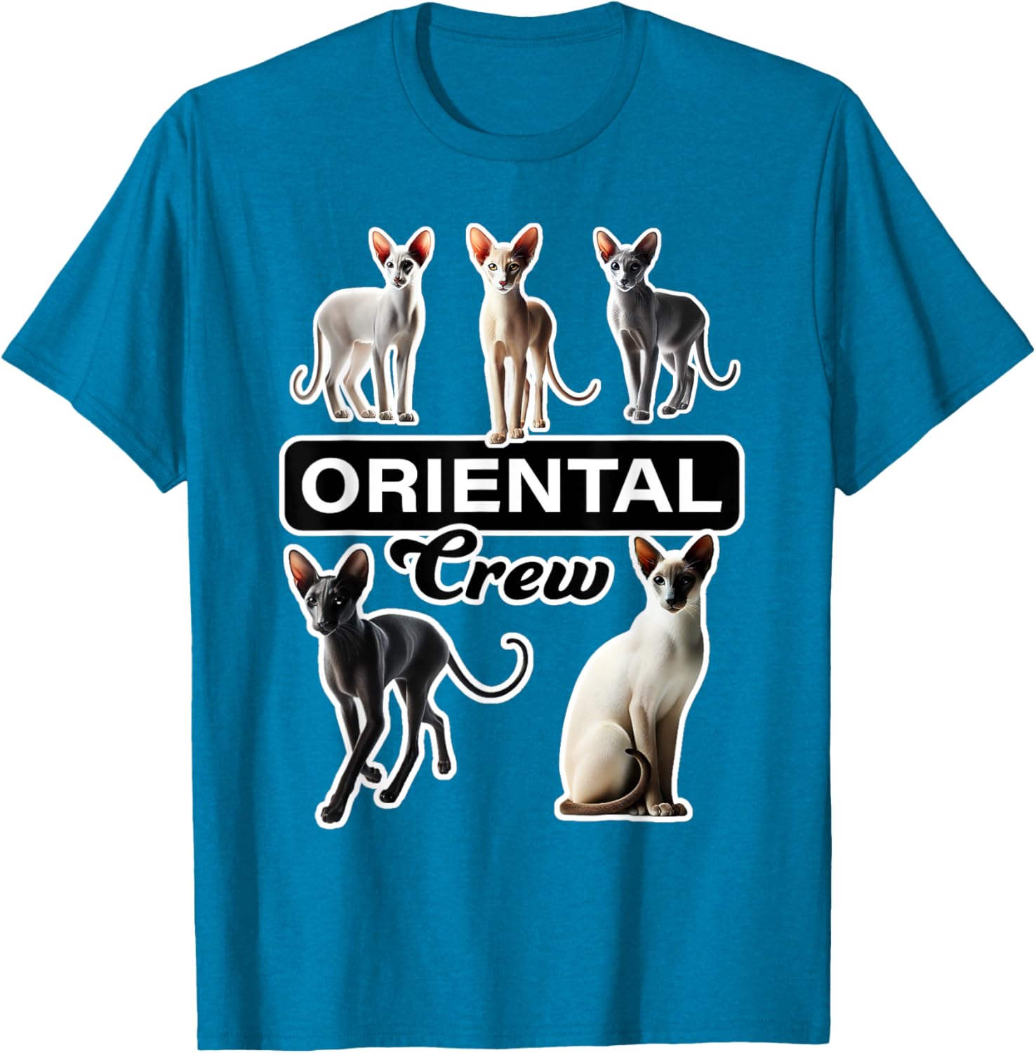 Oriental Cat Crew T-Shirt for Cat Lovers - Stylish and Comfortable Wear - 23