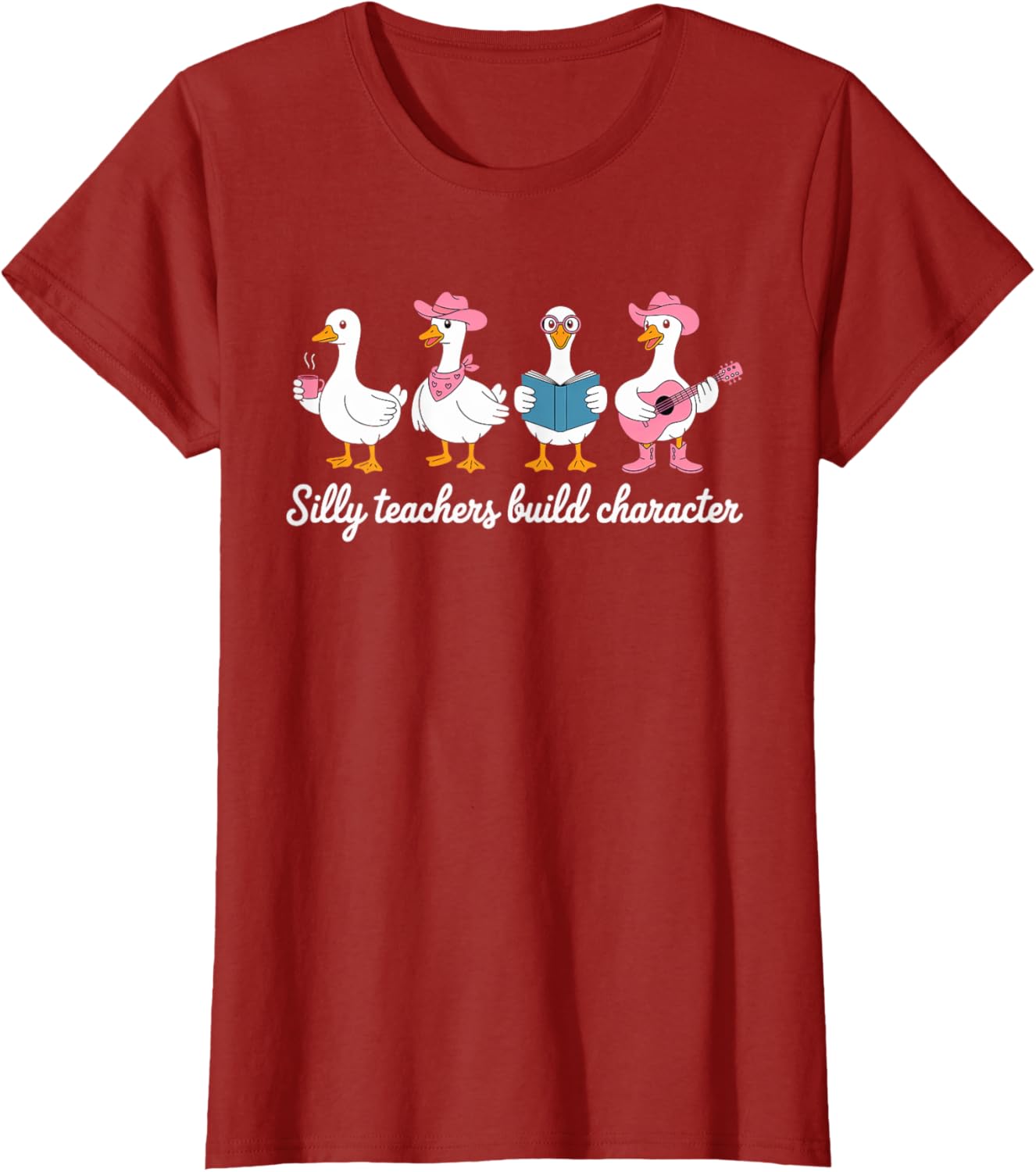 Funny Goose Back to School T-Shirt for Teachers - Silly Character Design - 12