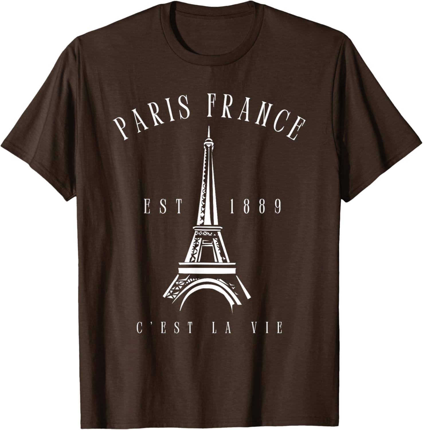 Vintage Paris Tee Shirt with Eiffel Tower C'est la Vie Design - 14