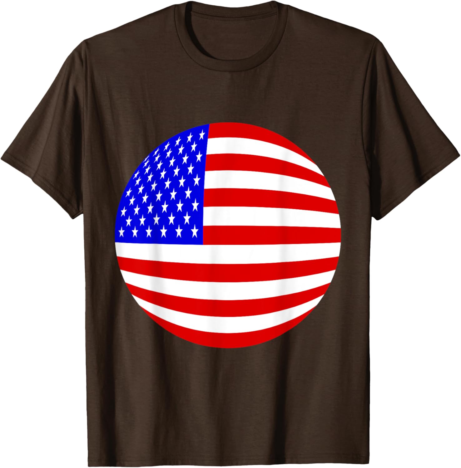 Patriotic American Flag T-Shirt with Stars and Stripes in Red and Blue - 19