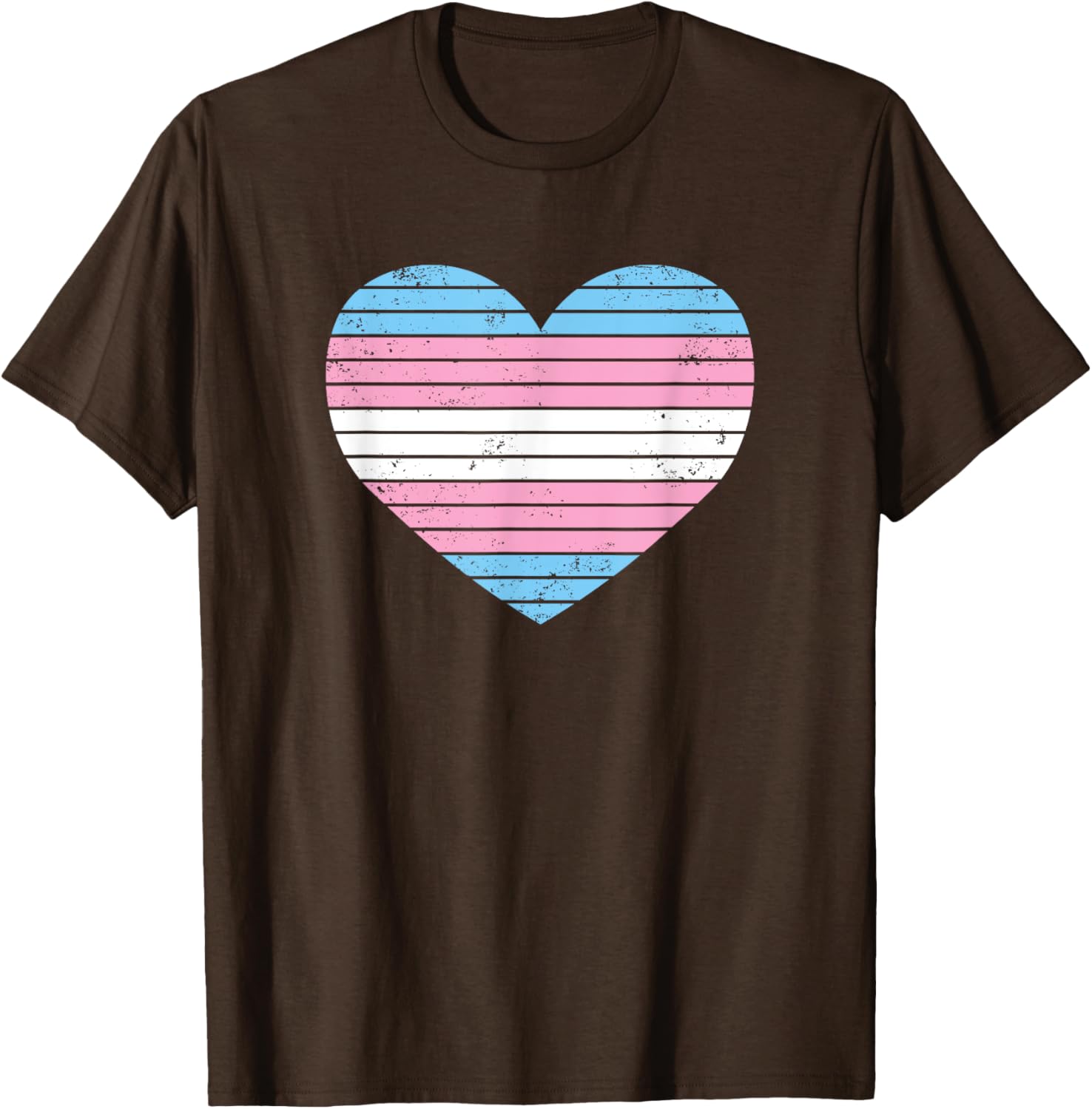 Vintage Heart Transgender Gay Pride Flag T-Shirt for LGBTQIA Supporters - 9