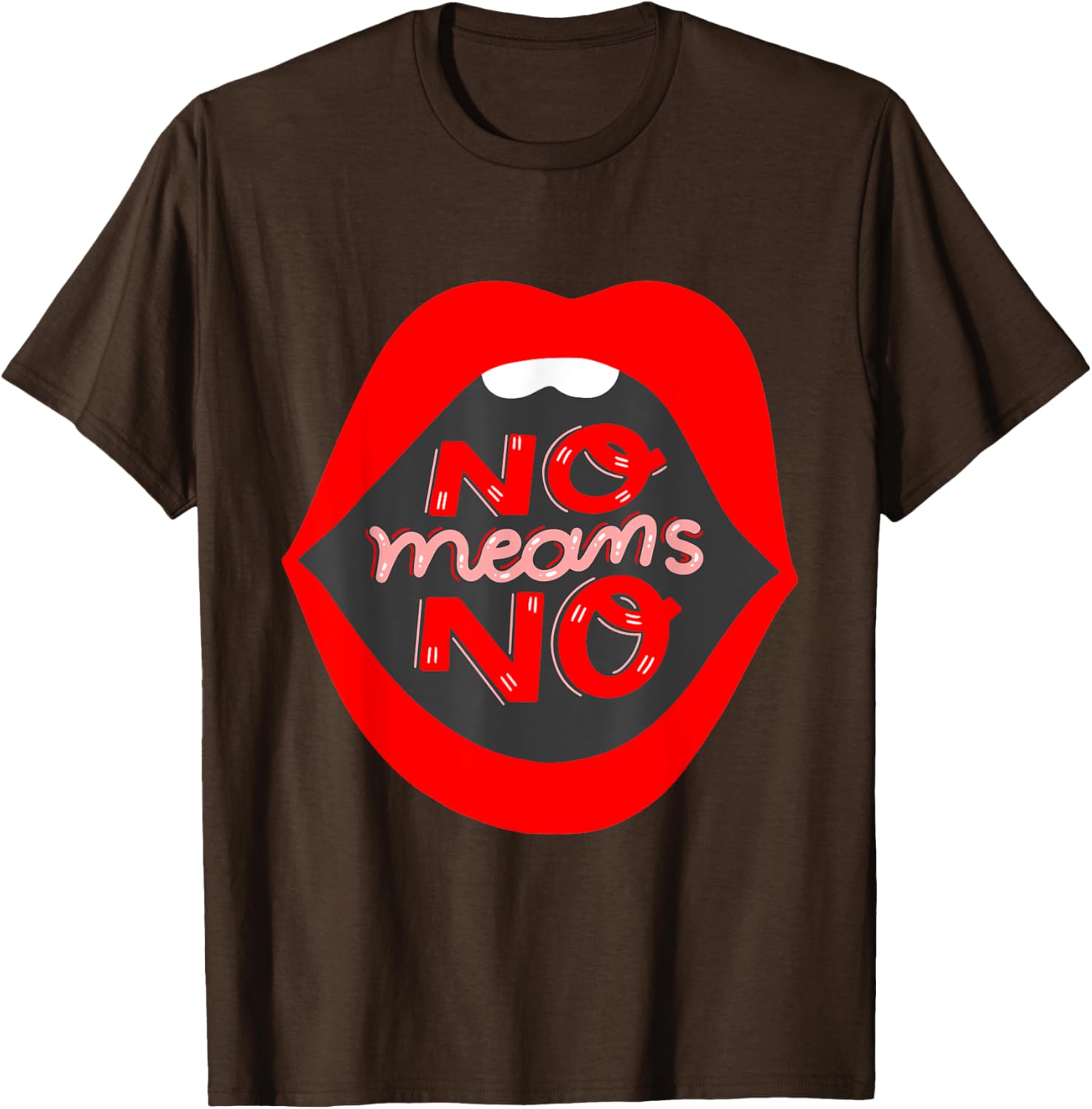 Retro Feminist No Means No Consent Pop Art Lips T-Shirt for Awareness - 15