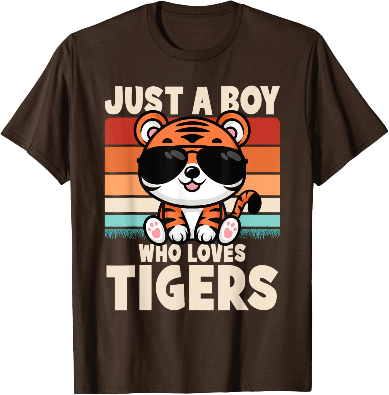 Retro Just A Boy Who Loves Tigers Kids T-Shirt for Wild Animal Fans - 12