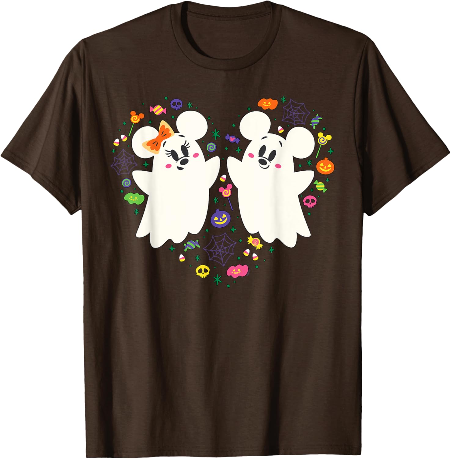 Disney Mickey and Minnie Ghosts Halloween Heart T-Shirt for Kids - 1