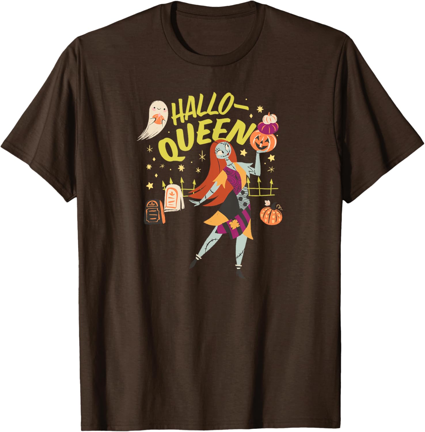 Men's Nightmare Before Christmas Sally Hallo-Queen T-Shirt in Black - 2