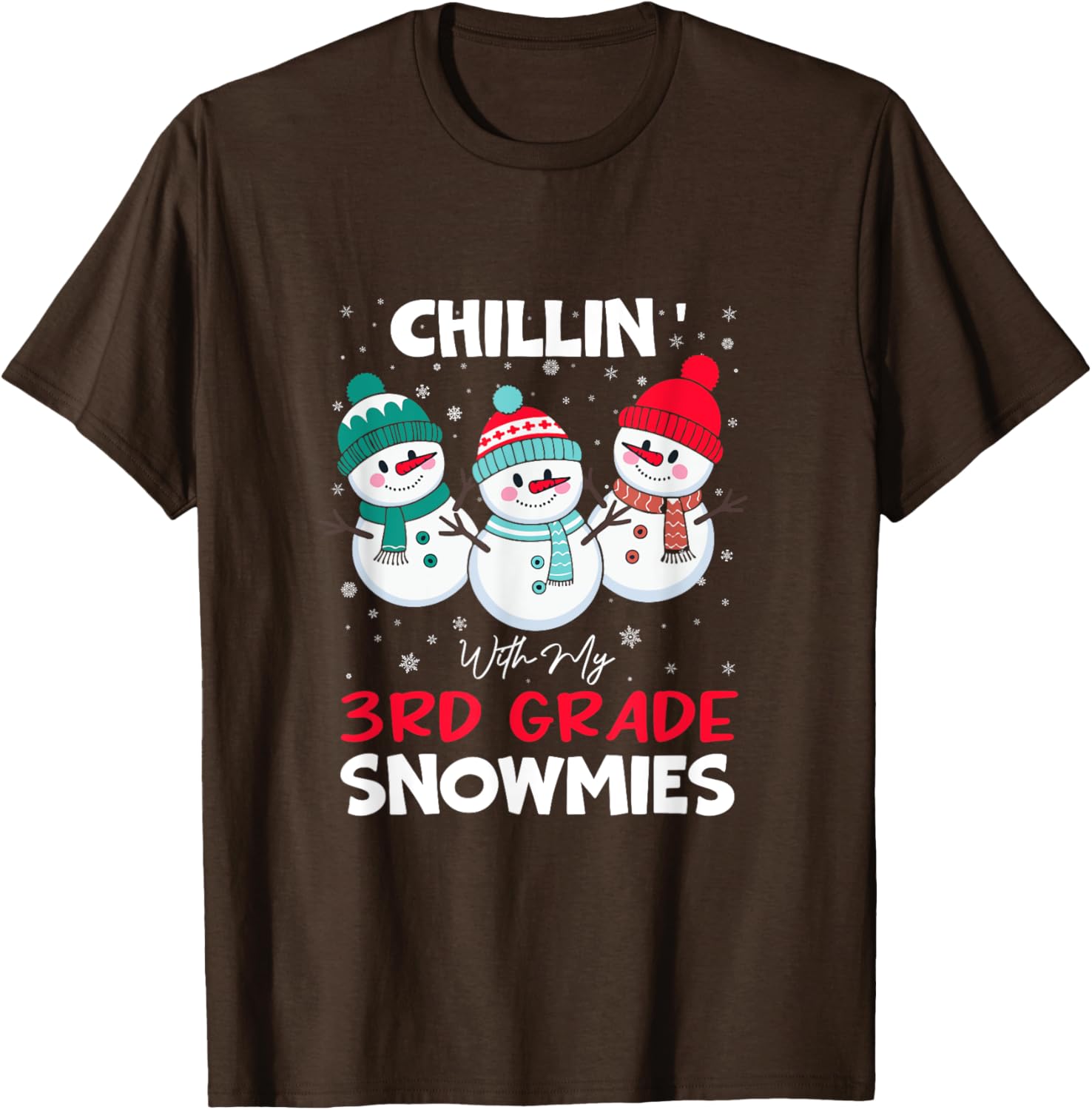 Chillin With My 3rd Grade Snowmies T-Shirt for Kids Fun Winter Wear - 9