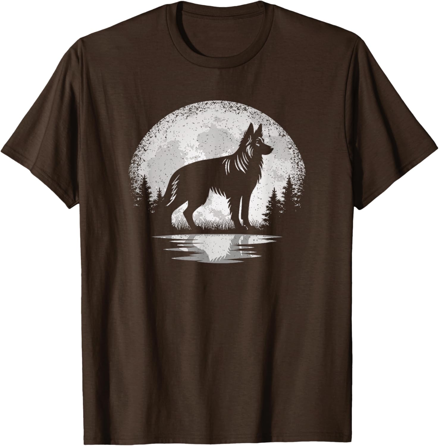 Vintage German Shepherd Moon T-Shirt for Dog Lovers - Unisex Style - 7