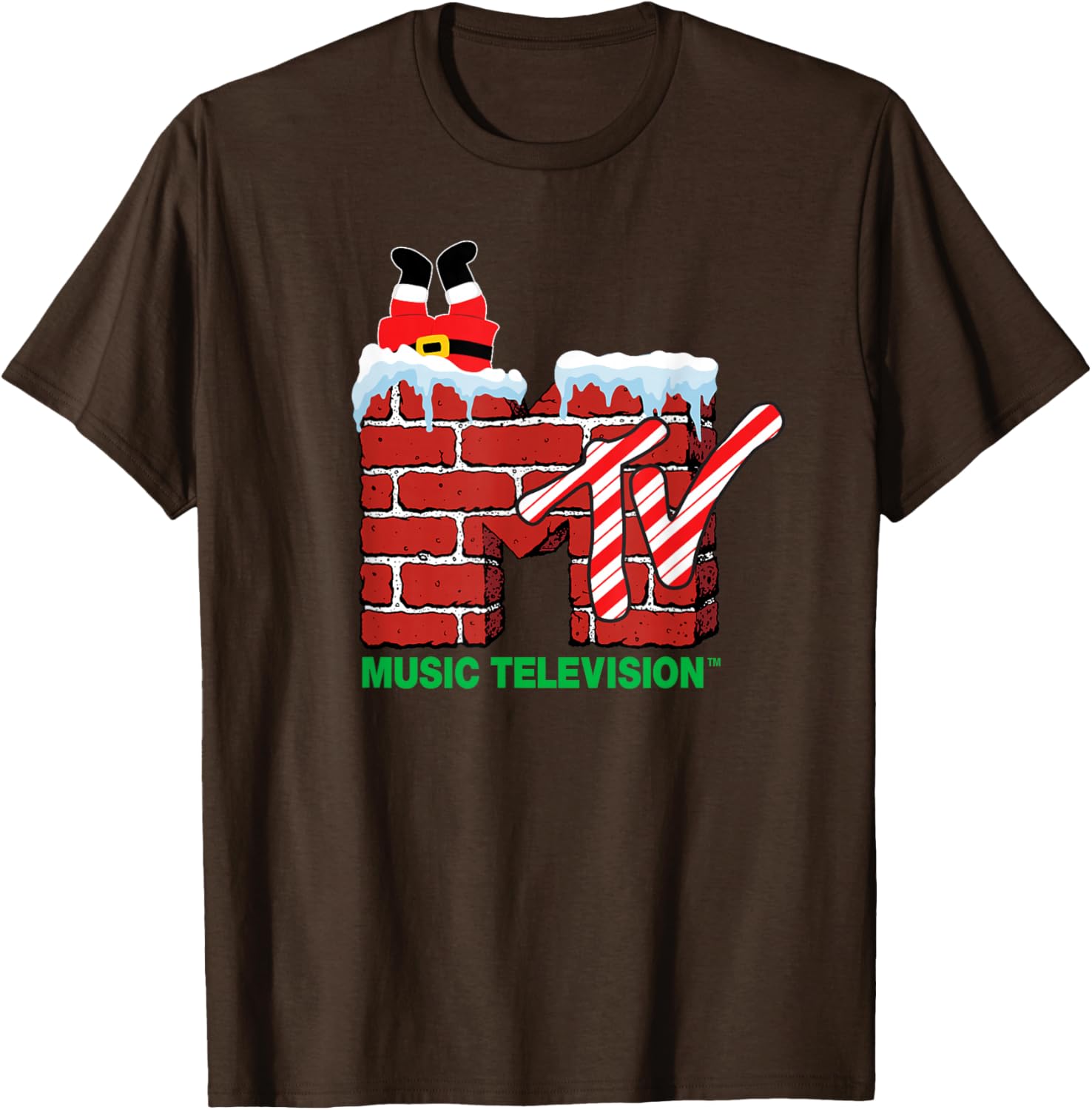 MTV Christmas Santa Claus Chimney Vintage T-Shirt for Holiday Cheer - 18