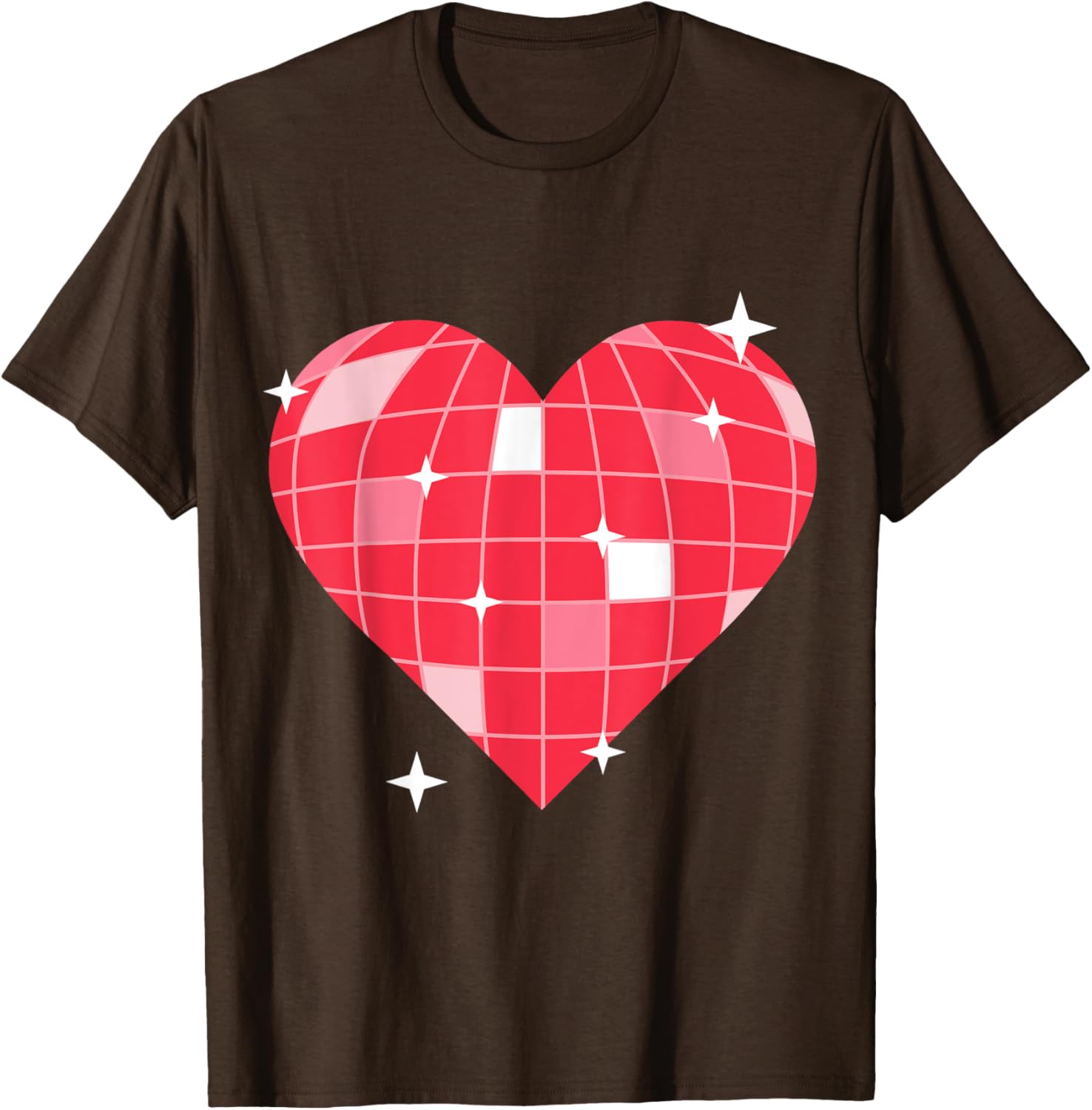 Retro 1970s Pink Heart Disco Ball T-Shirt for Vintage Lovers - 23