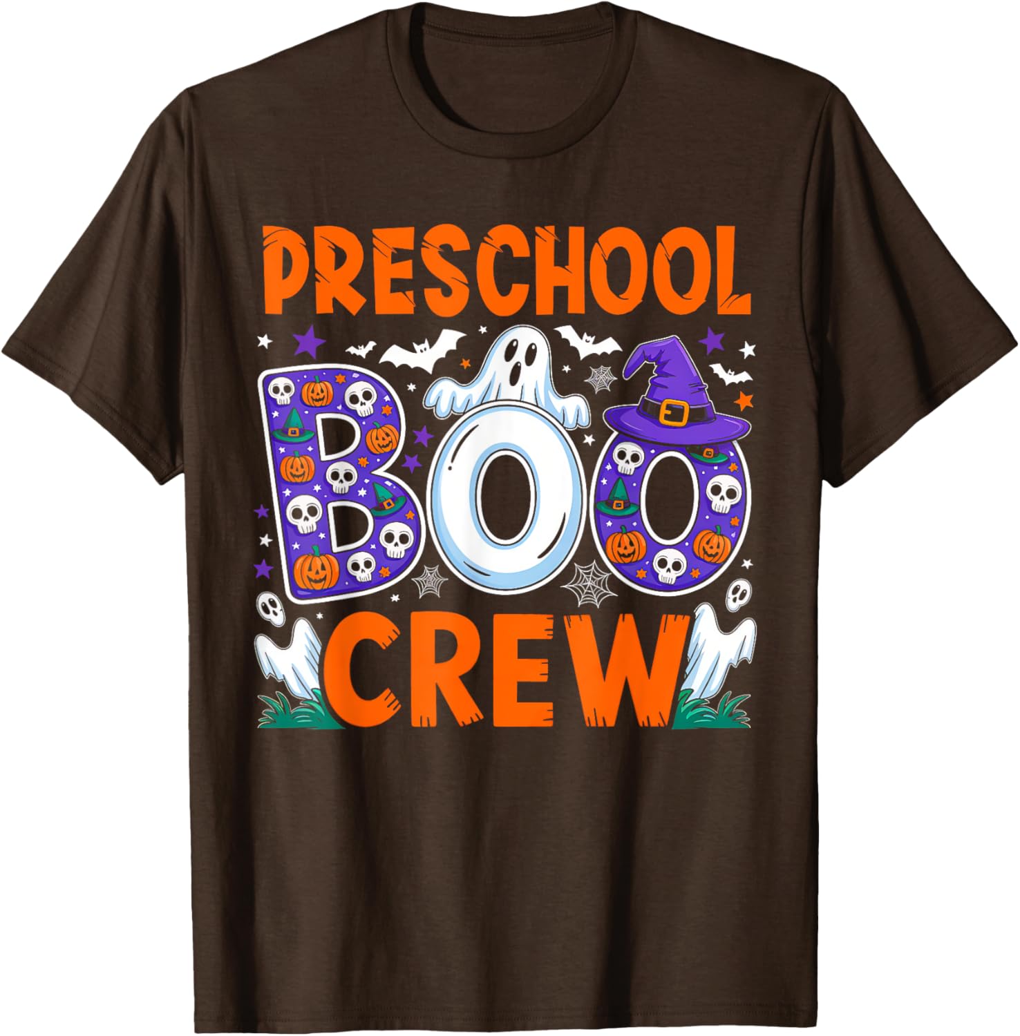 Funny Halloween T-Shirt for Preschool Teachers and Students Boo Crew - 9