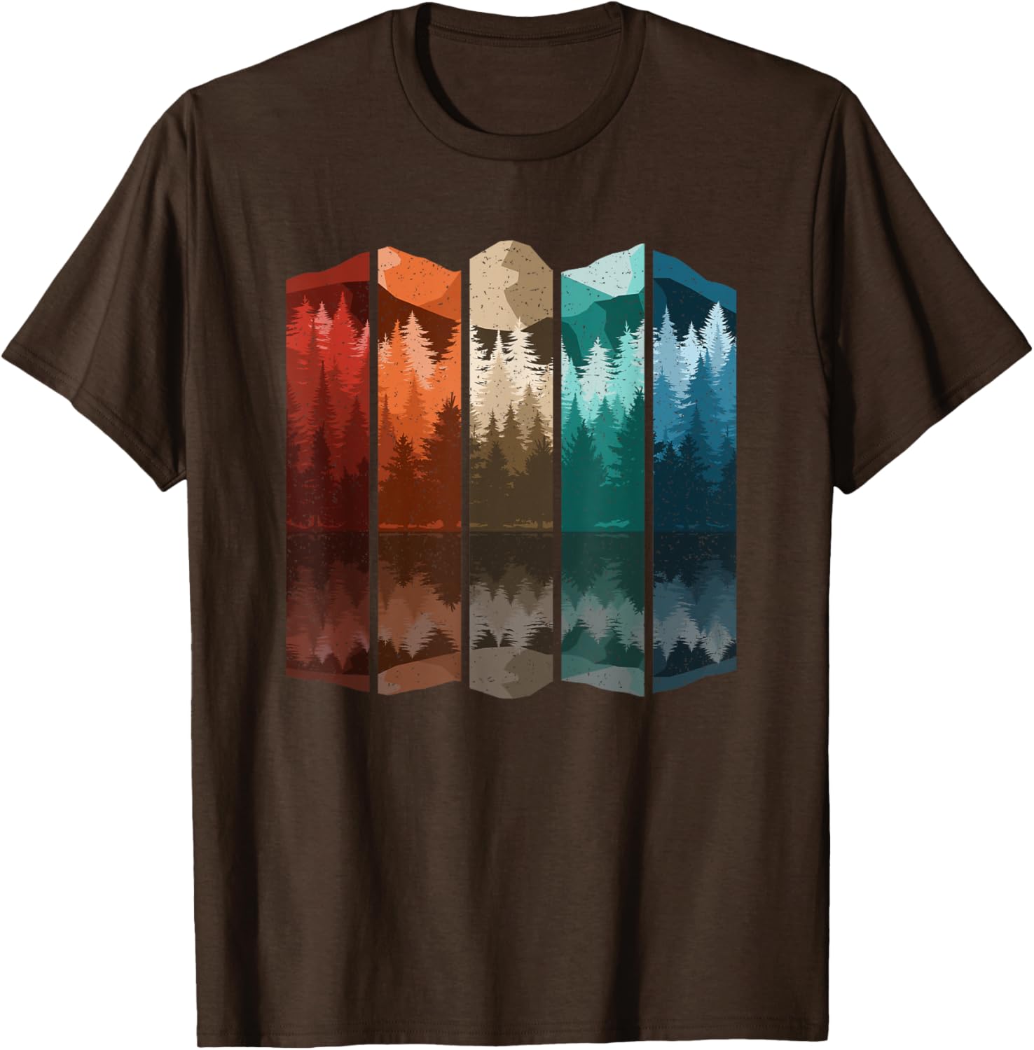 Vintage Mountain Forest Tree T-Shirt for Men - Retro Nature Style Apparel - 25