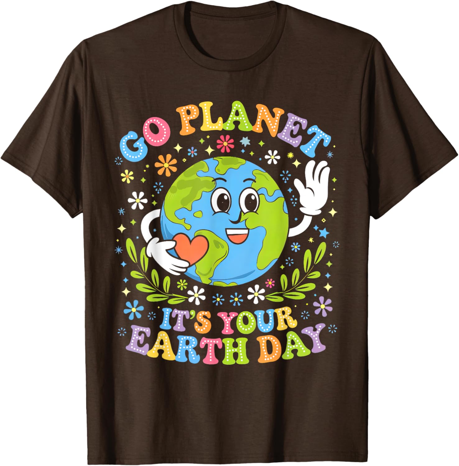 Groovy Go Planet Earth Day 2025 Teacher Kids T-Shirt for Fun Learning - 17