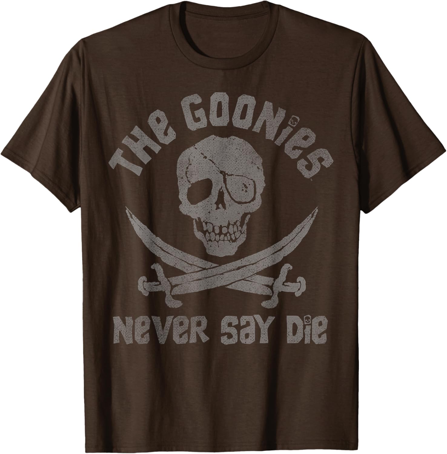 The Goonies Never Say Die Distressed Skull Swords Logo T-Shirt - 10