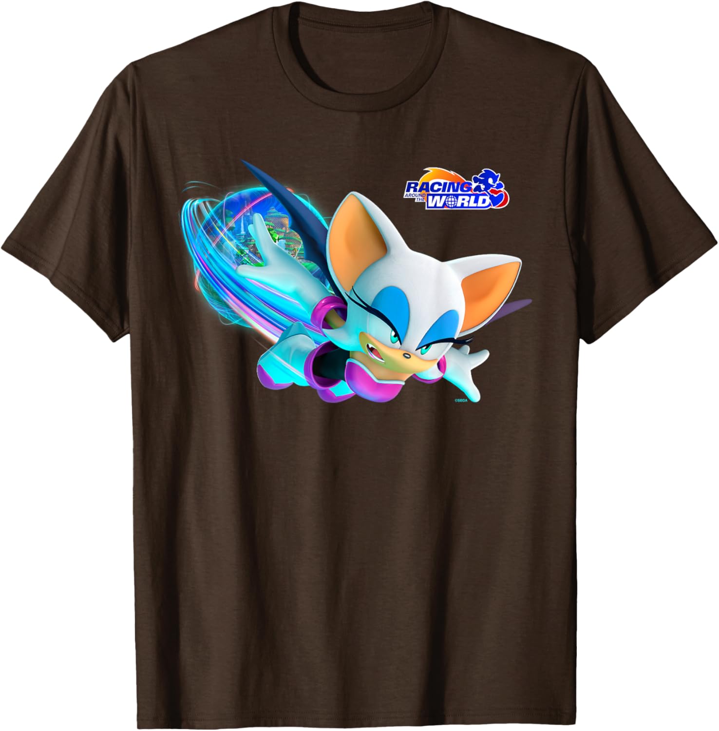 Sonic the Hedgehog Racing Around the World Rouge T-Shirt for Fans - 29
